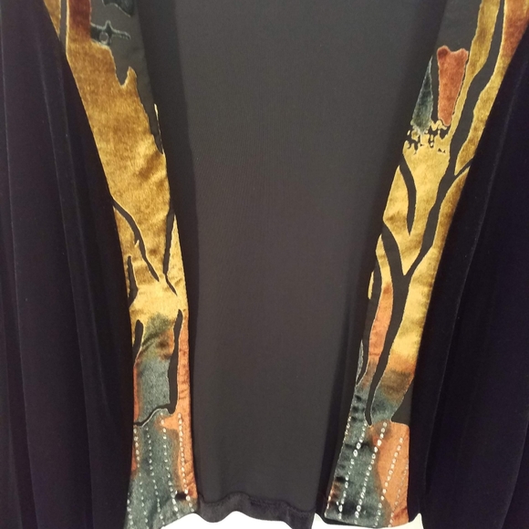 NEW VINTAGE S&A BLK VELVET DRS & JACKET SILK sz10 - Picture 7 of 7